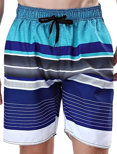  Per uomo Boxer da surf Pantaloncini da mare Boxer da mare A cordoncino con fodera in rete Vita elastica Gradiente Banda Asciugatura rapida Breve Informale Giornaliero Per eventi Hawaiano Boho Blu