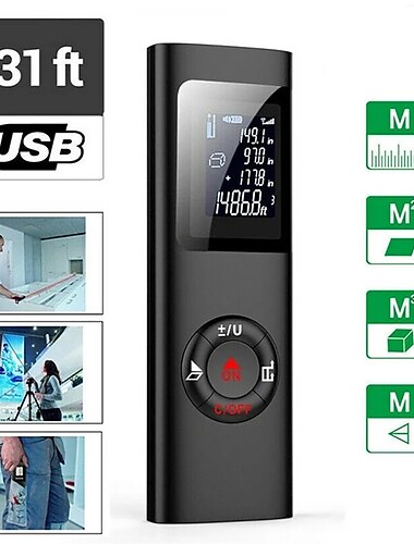  laser afstandsmeter 40m smart digital range draagbare usb opladen afstandsmeter mini handheld afstandsmeter