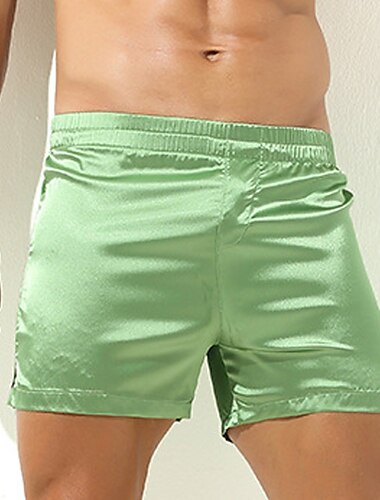  Hombre Ropa de salón Pantalones cortos de pijama Plano Casual Confort Hogar Diario Cama Poliéster Transpirable Suave Cintura elástica Primavera Verano Rosa Claro Negro