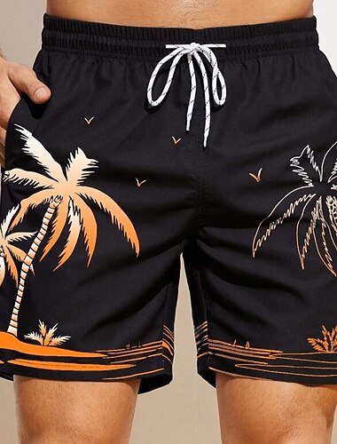  Per uomo Albero di Cocco Stampe Grafiche Pantaloncini da mare Pantaloncini da Surf Costume nuoto a pantaloncino Misura del girovita medio Hawaiano Boho Casuale Quotidiano Ferie Coulisse con fodera in