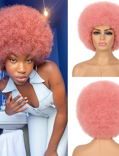  pruik 70s afro pruiken voor zwarte vrouwen afro puff pruiken veerkrachtig en zacht natuurlijk ogende volle pruiken voor dagelijks feest cosplay kostuum carnaval pruiken