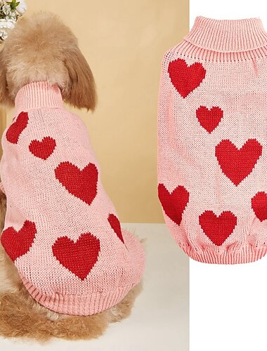  Hund Katt Kappor Tröjor Jakke Valpkläder Jumper Prinsessa Romantisk Ljuv Vinter Varm Mjuk Bekväm Tjock alla hjärtans dag Alla hjärtans dag Ledigt / vardag Hundkläder for Bulldogg Shiba Inu Cocker
