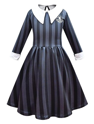  Quarta-feira Addams Quarta-feira Vestidos Fantasias Cosplay filme for Para Meninas Crianças Carnaval Baile de Máscaras