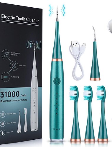  3 in 1 intelligentes elektrisches Zahnbürstenset mit 5 Bürstenköpfen, Zahnpflegeartefakt, Tiefenreinigung, ipx7, wasserdicht, Reiseaufhellung, empfindlich, inländisch, Premium-Mode, Zahnbürste,