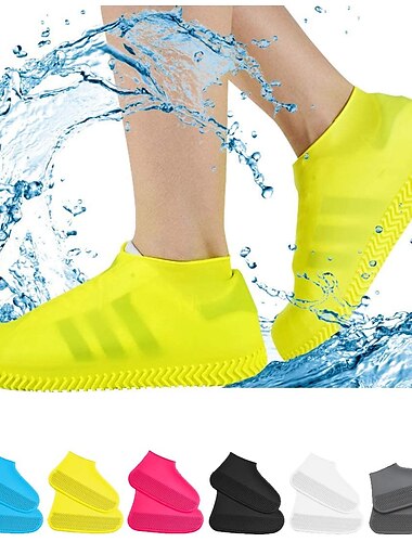  Wasserdichte Überschuhe, rutschfeste, wasserabweisende Überschuhe aus Silikonkautschuk, Regenüberschuhe für Kinder, Männer, Frauen