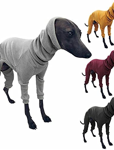  vinter hundefrakk jakke stram hund hettegenser hund genser genser for greyhound whippet,hundeklær greyhound turtleneck genser genser,varme t-skjorte kjæledyrklær (svart,5xl)