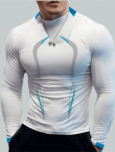  Herren Funktionsshirt Laufshirt Sport Top Langarm Grundschicht Sportlich Athlässigkeit Frühling Atmungsaktiv Schnelltrocknend Schweißableitend Power Flex Laufen Joggen Traning Sportbekleidung