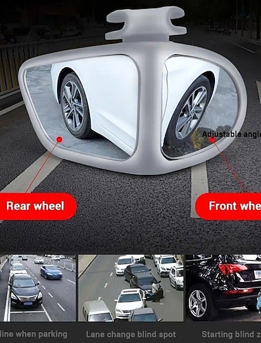  Toter-Winkel-Spiegel Weitwinkel-Rückspiegel 360-Grad-Drehung Universal-Auto-Hilfsspiegel Vorder- / Hinterradbeobachtung für PKW-LKW-SUV