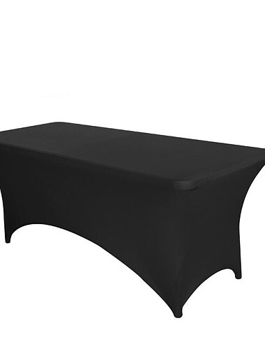  cubierta de mesa de spandex elástico para mesas plegables estándar - protector de mantel ajustable rectangular universal para bodas, banquetes y fiestas