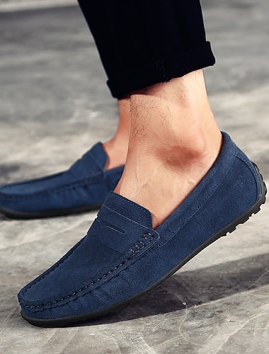  Men's Loafers & Slip-Ons Suede Shoes Plus Size Penny Loafers Driving Loafers Casual Outdoor Daily Suede Loafer Black Burgundy Navy Blue Summer Spring