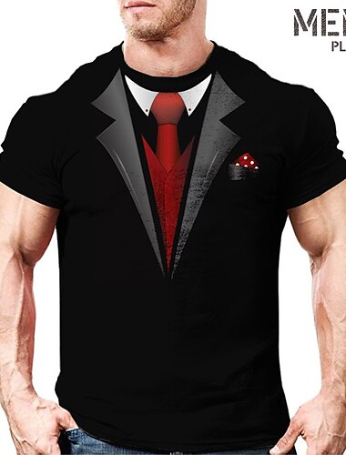  Herren Übergröße T Shirt Groß und hoch Grafik Rundhalsausschnitt Druck Kurzarm Frühling & Sommer Vintage Streetwear Bequem Urlaub Lässig Oberteile