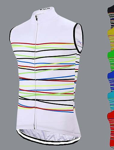  Hombre Maillot de Ciclismo Sin Mangas Bicicleta Maillot Camiseta con 3 bolsillos traseros MTB Bicicleta Montaña Ciclismo Carretera Transpirable Secado rápido Dispersor de humedad Bandas Reflectantes