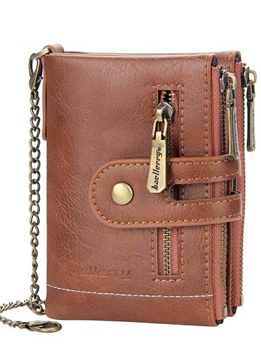  Porta-cartões de luxo para homens carteiras de designer carteira curta com zíper para moedas carteira bifold com multi-slot porta-cartão com corrente