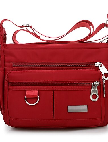  Γυναικεία τσάντα ώμου crossbody από νάιλον σε σκούρο μπλε χρώμα – ανθεκτική τσάντα ώμου με πολλές τσέπες για δουλειά, ταξίδια και καθημερινή χρήση