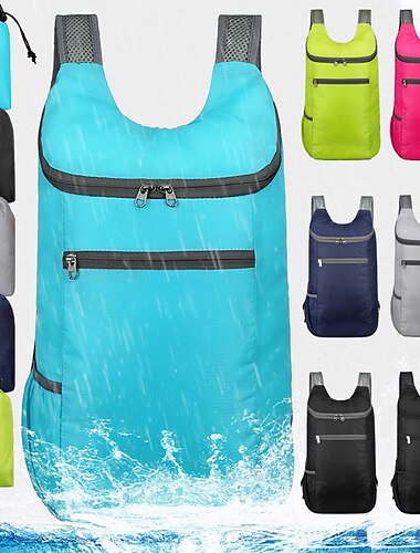  20-30 L Mochila de senderismo Mochila Ligera Ligera Mochilas de Senderismo Impermeable Resistente al Viento Resistente a la lluvia Transpirable Plegable Al aire libre Yoga Caza Pesca Senderismo Nailon