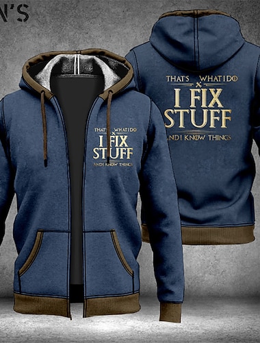  Hombre Letra Estampados Sudadera Sudaderas Sudadera con capucha y cremallera completa Manga Larga Sudadera con capucha Con Capucha Ropa de calle Impresión 3D Deporte Diario Deportes Azul Piscina