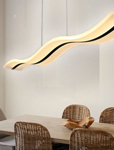  LED Pendelleuchte 97cm 36w Wellenform Acryl moderne einfache Mode Hängeleuchte mit Fernbedienung für Arbeitszimmer Büro Esszimmer Beleuchtungskörper
