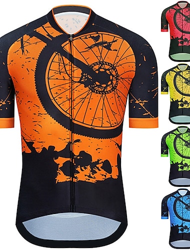  Hombre Maillot de Ciclismo Manga Corta Bicicleta Maillot Camiseta con 3 bolsillos traseros MTB Bicicleta Montaña Ciclismo Carretera Transpirable Secado rápido Dispersor de humedad Bandas Reflectantes