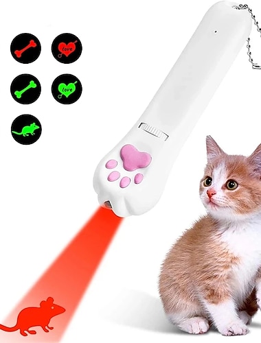  Juguetes para gatos con proyección de carga usb, divertidos rayos ultravioleta infrarrojos, ratón, hueso de pescado, gato, patrón de garra, accesorios para gatos