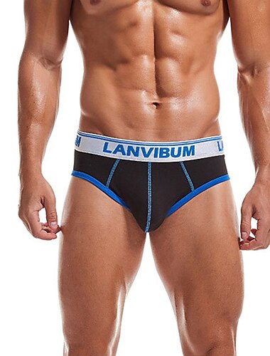 Herren 2 Packungen Slip Polyester Atmungsaktiv Weich Farbblock Mittlere Taillenlinie Schwarz Weiß