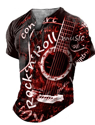  Hombre Tee Graphic Horror gótico Guitarra Instrumento musical Ropa Impresión 3D Diario Deportes Noche Manga Corta Acordonado Estampado Poliéster Moda Casual Confort