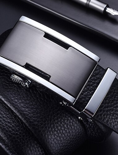  Herren Ledergürtel Ratschengurt Silber Gold Dermis Retro Traditionell Glatt Freizeitskleidung Ausgehen Wochenende