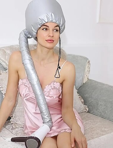 Elegant weicher Hauben-Haartrockneraufsatz mit Stirnband, das die Hitze um Ohren und Hals reduziert, um lange Sessions zu genießen – verwendet für das Haarstyling, Tiefenkonditionierung und