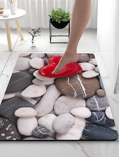  Diatomeenerde-Badematte, glatter Stein, super saugfähige Badezimmerteppich-Fußmatte, neues Design