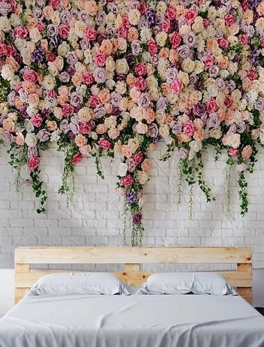 花の壁のタペストリーアートの装飾壁掛け結婚式の背景カーテン家の寝室のリビングルームの装飾