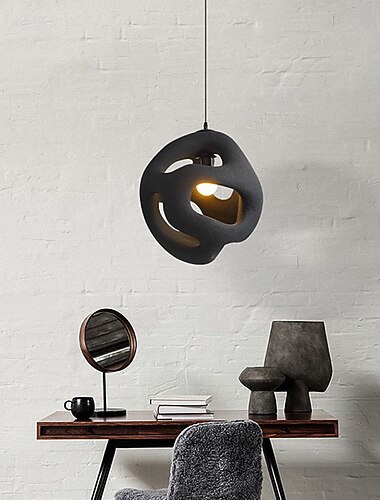  led hanglamp nordic retro zwart-wit hanglamp, wabi-sabi stijl interieur lamp, woonkamer eetkamer kantoor villa kroonluchter