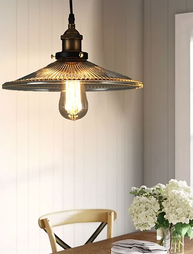  led pendelleuchte glas vintage bauernhaus e27 licht vintage deckenleuchte industrielampenschirm lampe für wohnzimmer, wohnzimmer, esszimmer, restaurant, cafe 110-240v