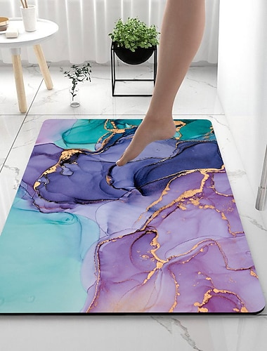  Tappetino da bagno in terra di diatomee antiscivolo con motivo in marmo tappeto da bagno super assorbente zerbino nuovo design