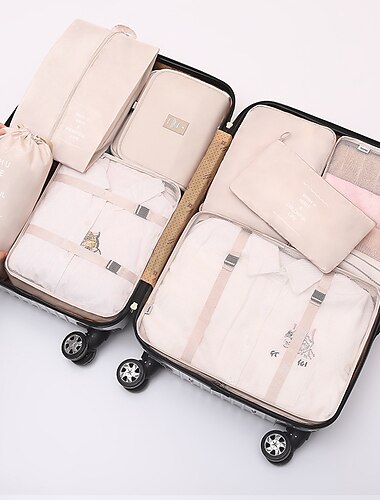  8 stücke reise aufbewahrungstasche gepäck fall sortierbeutel kleidung kleidung tragbare reiseuntertasche schuhe unterwäsche aufbewahrungstasche