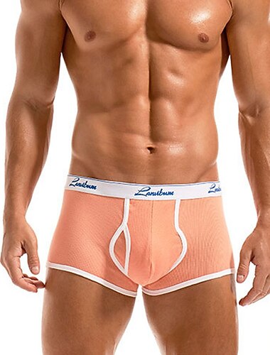  Per uomo 2 pacchi Boxer Poliestere Traspirante Morbido Color Block Vita normale Bianco Giallo