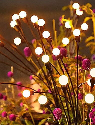  luce solare da giardino luci lucciola impermeabili luci ondeggianti starburst esterne 2 modalità 6/8/10 teste per la decorazione del percorso del patio del cortile