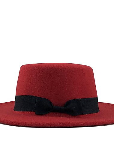  Hüte Wolle Fedora-Hut Festtage Pferderennen St.Patrick's Day Cocktail Royal Astcot Elegant Dame Mit Schleife Kopfschmuck Kopfbedeckung