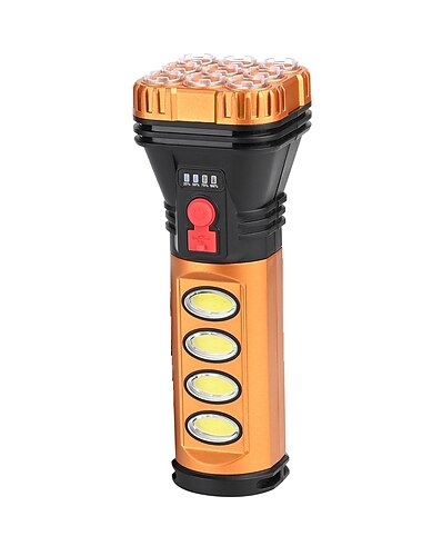 1 stk vanntett usb-lading 9 led lommelykt med innebygd batteri solcellelykt med sidelys multifunksjonell håndholdt lampe for utendørs campingfiske