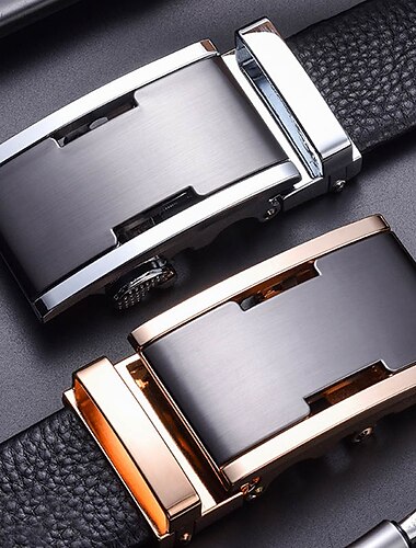  Herren Ledergürtel Ratschengurt Silber Gold Dermis Retro Traditionell Glatt Freizeitskleidung Ausgehen Wochenende
