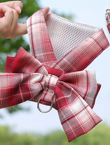  Hunde Katzen Pelzige Kleintiere Geschirre Leinen Einstellbar Tragbar Langlebig Outdoor Gehen Plaid 1 Stück