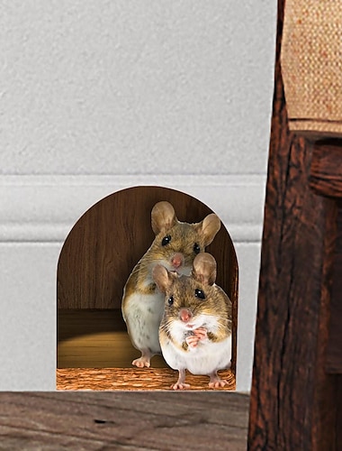  schlafzimmer sockel aufkleber zwei mäuse süße wandaufkleber hausecke dekorative wandaufkleber
