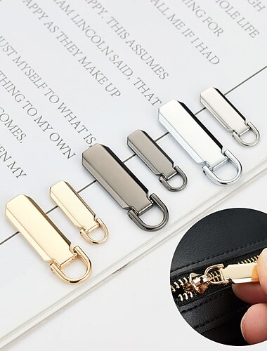  Abnehmbare Metall-Reißverschluss-Puller für Reißverschluss-Schieber Kopfreißverschluss-Zuglasche DIY-Nähtaschen Daunenjacken-Reißverschlüsse Reparatur-Kits
