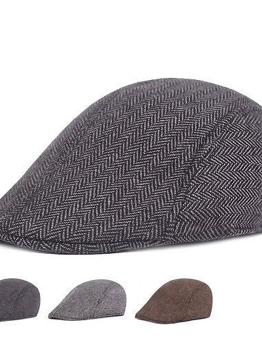  Męskie Kaszkiet Jasnoszary Ciemnoszary Bawełna Moda miejska Elegancki Moda z lat dwudziestych Na zewnątrz Codzienny Wyjściowe Wzory graficzne Ciepłe