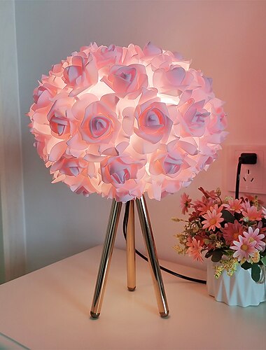  asztali lámpa modern esküvői dekoráció házasság 3000-6000k hálószoba asztali lámpa kreatív rózsák virág fény nappali lámpa éjjeli lámpák