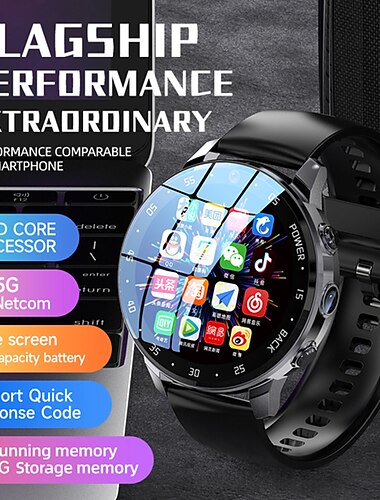  iMosi V18 Slimme horloge 1.43 inch(es) Smart horloge Bluetooth 4G Stappenteller Gespreksherinnering Hartslagmeter Compatibel met: Smartphone Heren GPS Lange stand-by Handsfree bellen IP 67 50 mm