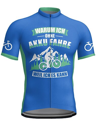  Homme Maillot de cyclisme Graphique Lettres & Chiffres Drôle Manche Courte Cyclisme Maillot Top avec 3 poches arrière VTT Vélo tout terrain Cyclisme sur route Séchage Rapide Bandes réfléchissantes