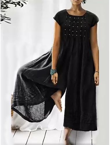  Per donna Normale Tuta Streetwear Tinta unica Manica Corta Girocollo Patchwork Vacanza Quotidiano Vestibilità comoda Nero Giallo Blu Estate