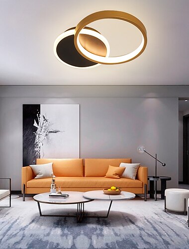  LED-Deckenleuchte Kreis Design 35cm Deckenleuchte modern künstlerisch Metall Acryl Stil stufenlos dimmbar Schlafzimmer lackiert Leuchten 110-240V nur dimmbar mit Fernbedienung