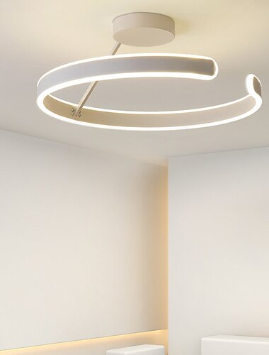  LED-Pendelleuchte 50 cm 1-flammig Ringkreis Design dimmbar Aluminium lackiert luxuriöse moderne Stil Esszimmer Schlafzimmer Pendelleuchten 110-240 V nur dimmbar mit Fernbedienung