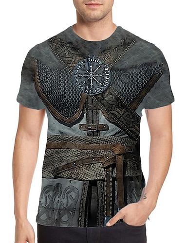  Vikinger Krigere Viking tatovering T-skjorte Trykt mønster Graphic Til Par Herre Dame Voksne Maskerade 3D-utskrift Fritid / hverdag