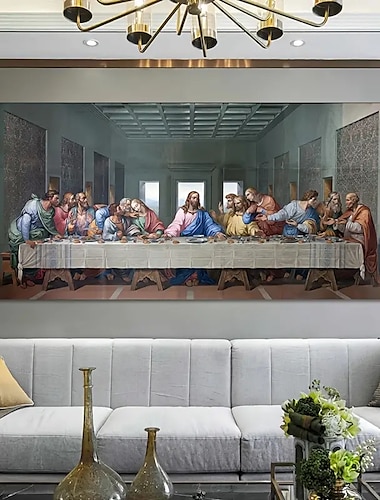  1pc leonardo da vinci's the last supper posters and print wall art toile peinture célèbre peinture art pour salon cuadros decor no frame